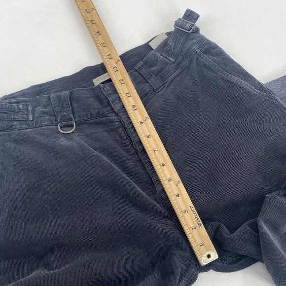 Bottega Veneta Mens Size 50 Corduroy Dark Gray Navy Button Fly Pants Straight